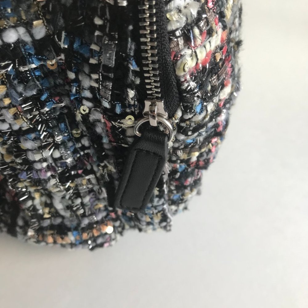 Zara Tweed Mini Backpack in Black with Pink, White and Blue Specks - Picture 7 of 7
